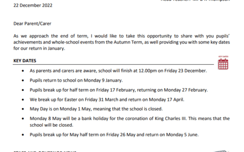 HCS Christmas Newsletter December 2022