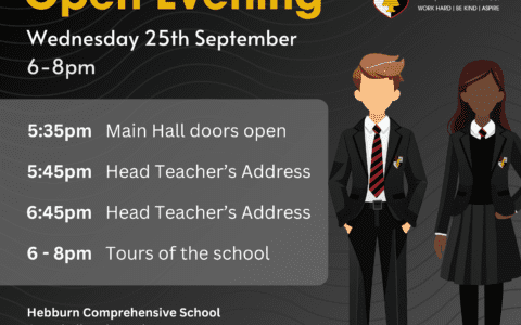 Yr 6 Open Evening - Wed 25 Sept